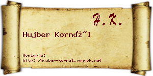 Hujber Kornél névjegykártya