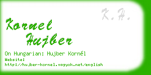 kornel hujber business card